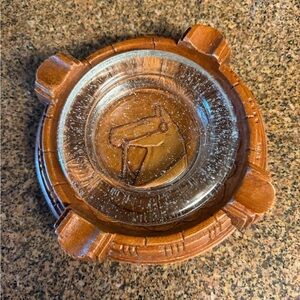 Vintage Syroco Wood Horse Equestrian Ashtray